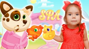 Настя и песик Duddu играют в игре | Настя устроила для Дуду салон красоты