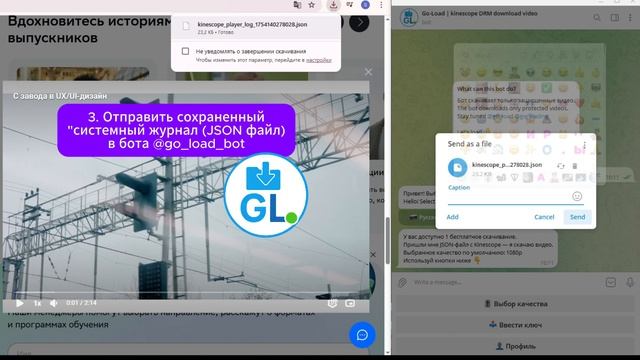 Как скачать видео с Kinescope (Нетология, Skillbox, GeekBrains) в 2025? | Бот Go-Load в Telegram смотреть онлайн