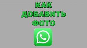 Как добавить фото в Ватсапе