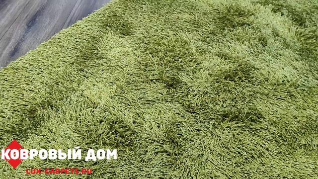 Ковер ручной работы Indien Shaggy Fantastic Grun зеленый однотонный смотреть онлайн