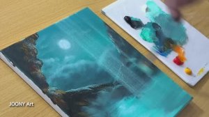 Joony Art: рисуем водопад в лунном свете