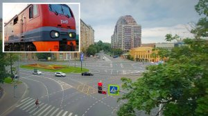 Поезд едет из Москвы с Казанского вокзала / Вид со 2 этажа двухэтажного пассажирского поезда РЖД