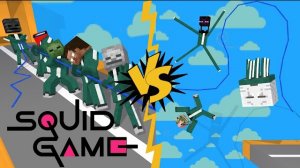 Игра кальмара , перетягивание каната - Анимация Майнкрафт