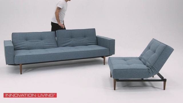 Mebelmoscow.ru Innovation: Splitback Chrome: диван 3 местный раскладной (голубой) 5260719