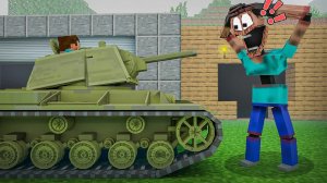 Пранки над Мимикристом с помощью танка в Майнкрафте с модами