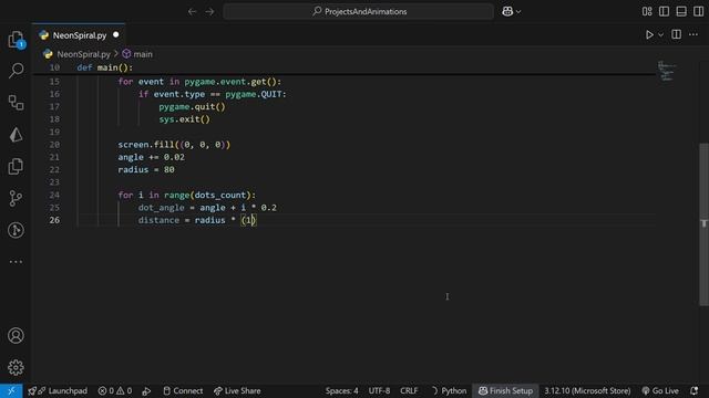 Creating a Hypnotic Dot Spiral with Python & Pygame смотреть онлайн