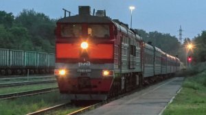 Опаздывающий поезд Калининград - Челябинск. Прицепка ТЭП70БС-214 к неисправному 2ТЭ10У-0162