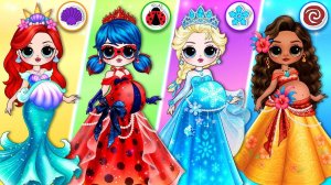 Что, если беременные Эльза и Божья Коровка станут модными принцессами в виде бумажных кукол своими р