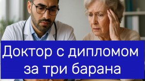 Доктор с дипломом за три барана Поликлиники без русских врачей.