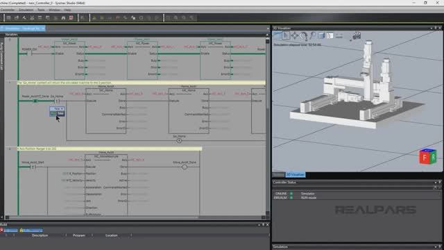 22. Знакомство с визуализацией 3D-моделирования Sysmac Studio смотреть онлайн