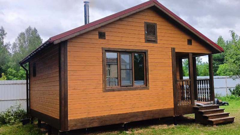 В баню ходить — тело мыть, а не водку пить! Симпатичная баня 6х6 в Дмитровском районе, проект Б-9 смотреть онлайн