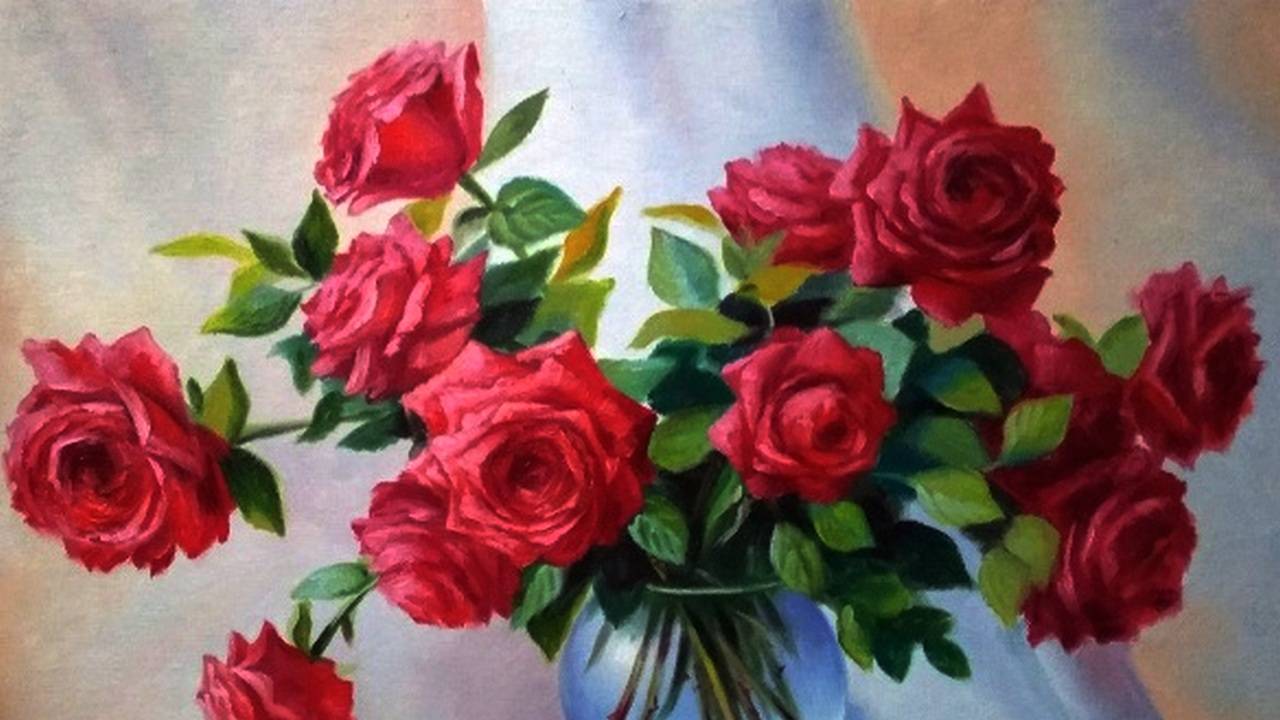 Цветочные натюрморты художника Елены Лаушкиной смотреть онлайн