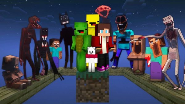 МАЙНКРАФТ ХОРОР МОД ВЫЖИВАНИЕ НА ОДНОМ БЛОКЕ МАЙКИ И ДЖЕЙДЖЕЙ В MINECRAFT| Детский Ютуб