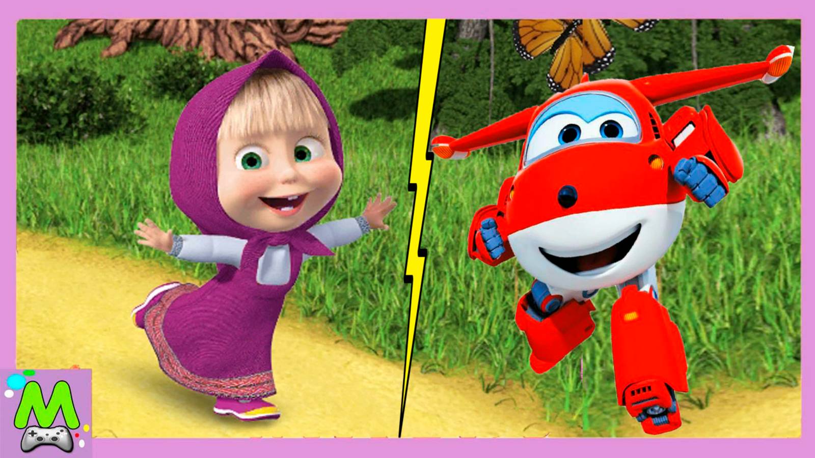 Маша и Медведь против Супер Крыльев.Догонялки Героев Мультиков на Весь Экран.Кто Быстрее смотреть онлайн