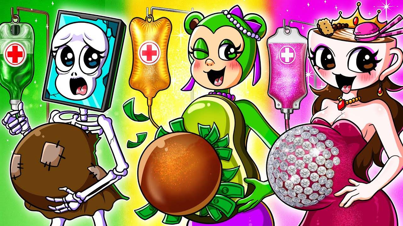 Бедные против богатых и беременные от Гигантомании! Богатая или бедная дверь?? | Анимация Брейнрота смотреть онлайн