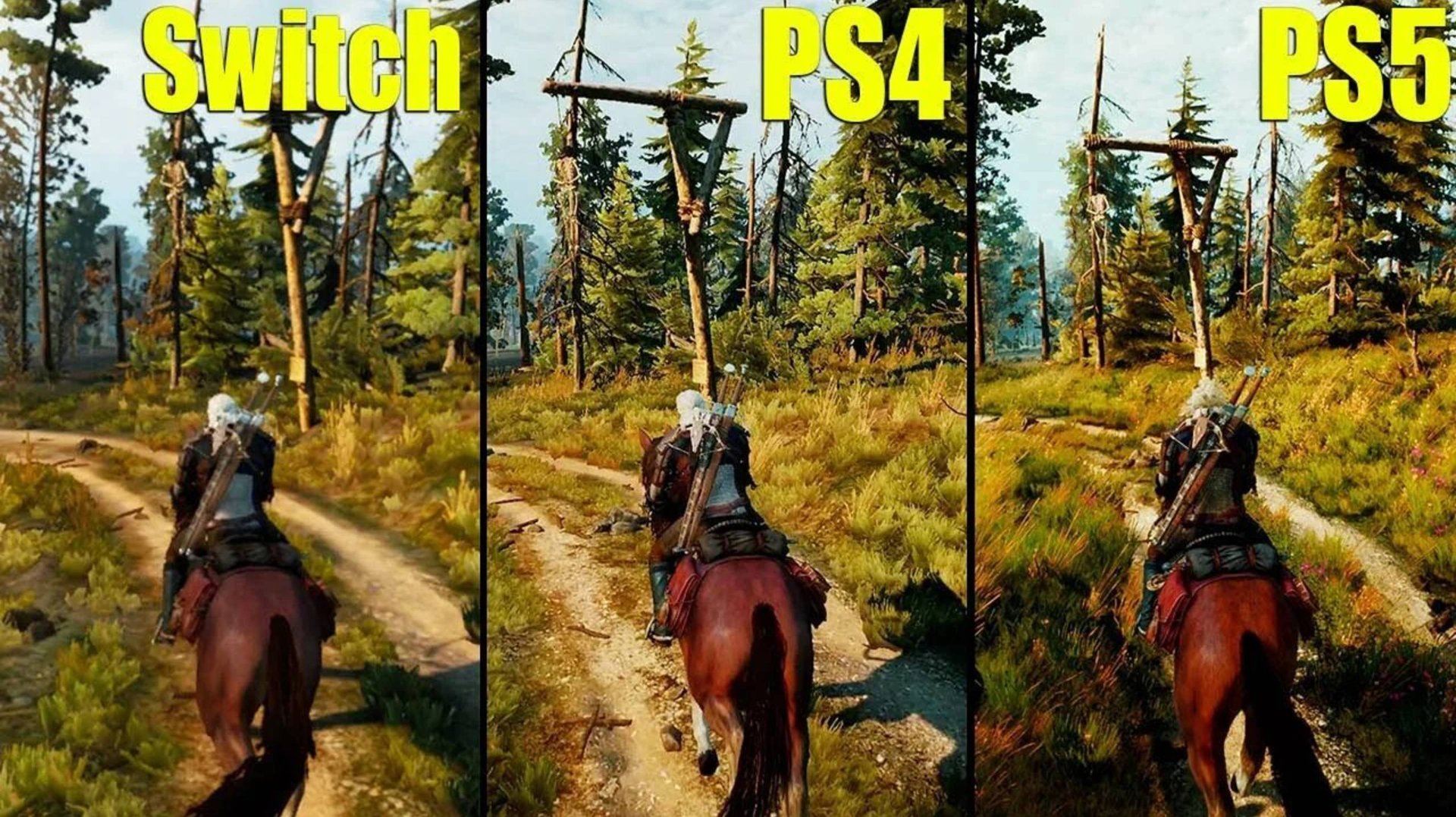 Геральт на всех платформах: Witcher 3 Next-Gen — Switch vs PS4 vs PS5 (Тест графики и FPS смотреть онлайн