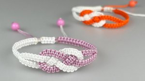 Бесконечный браслет из макраме с квадратным узлом