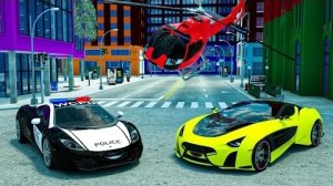 Пожарная машина, вертолет и полицейская машина - АВТОМОБИЛИ и МОТОЦИКЛЫ с грузовиком-МОНСТРОМ