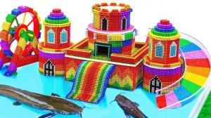 Мультики для детей. Радужный замок с горкой и водяным колесом. Смотреть онлайн малышам