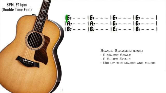 Shuffle Priston Blues Backing Track in E смотреть онлайн