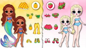 Эльза и Анна Фрозен, Божья коровка, В среду устраивают модные пляжные вечеринки своими руками, Бумаж