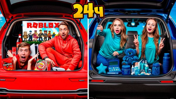 НОЧЕВКА в МАШИНАХ ПО ЦВЕТАМ ЧЕЛЛЕНДЖ