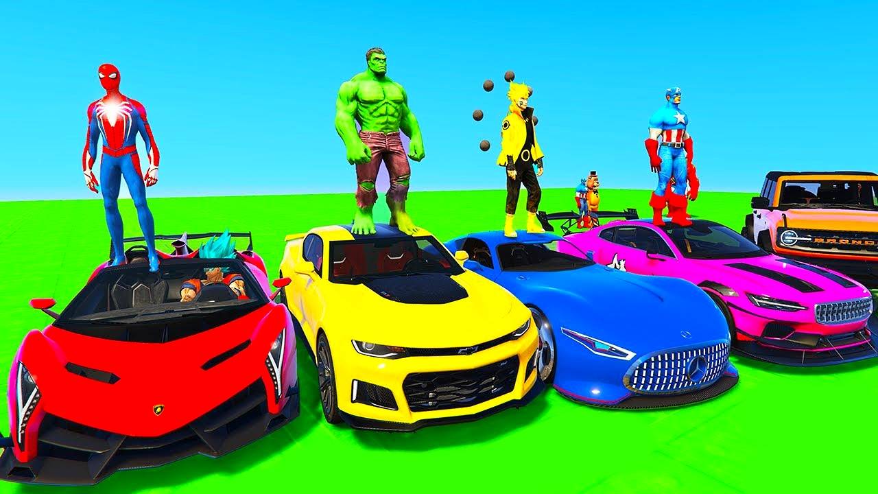 Мультики про машинки, супер гонки на машинах, гонки на машинах, человек-паук и супергерои. смотреть онлайн