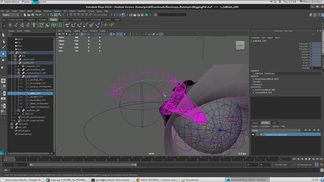 MAYA TUTORIAL Cartoon eyeLid rigging PT4 смотреть онлайн