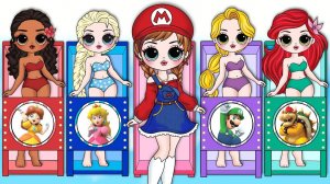 Диснеевская принцесса в образе СУПЕР МАРИО в реальной жизни, бумажные куклы и поделки своими руками