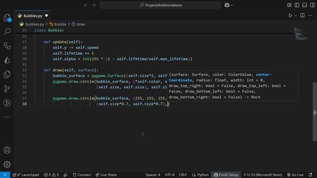 Floating Bubbles Animation with Pygame | Python Particle Effect Tutorial смотреть онлайн