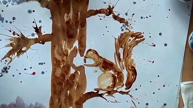 Рисуем силуэт белочки