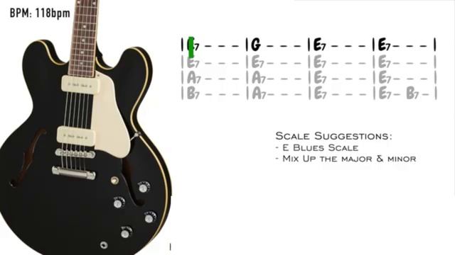 SRV Shuffle Blues Backing Track in E смотреть онлайн