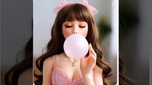 Girl blow balloon