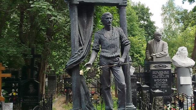 Ваганьковское кладбище - могилы Спартака Мишулина, Леонида Филатова, Валентина Плучека, Джуны. смотреть онлайн