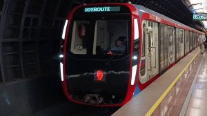 Метро Москва Большая кольцевая линия станция Рижская подборка поездов