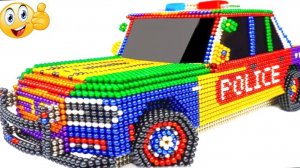 Мультики для детей. Радужная полицейская машинка из магнитных шариков. Смотреть онлайн малышам