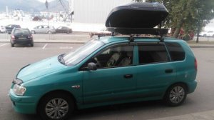 Багажник Бокс на крышу Mitsubishi Бокс автомобильный чёрный Магнум 350