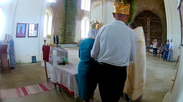 Таинство Венчание, первое за десятки лет в храме Николая Чудотворца, д.Шатенево смотреть онлайн