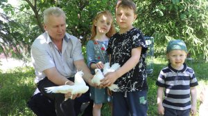 Омские белые хохлатые статные голуби Жогликова Александра.