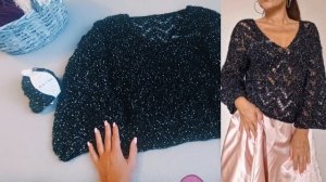 НОВЫЙ МК  ПУЛОВЕР АЖУРНЫЙ