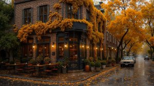 Осенний Дождь для Сна в Городе | Уютное кафе и Шум Дождя для Расслабления