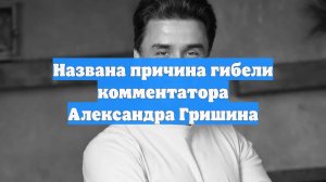 Названа причина гибели комментатора Александра Гришина