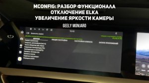 Mconfig: Разбор функций. Отключение ELKA, Увеличение яркости камеры и др.Джили Монжаро/Geely Monjaro