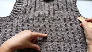 Описание вязания мужского жилета.