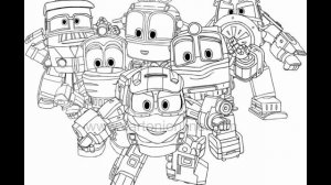 Раскраски мультиков-супер крылья-роботы поезда-робокар поли