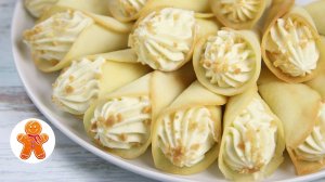 Сахарные рожки с кремом без вафельницы ✧ Легкий и простой рецепт
