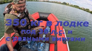 Азимут Эверест  385 под 30 л.с. с 350 кг на борту. Не считая мотора и лодки.