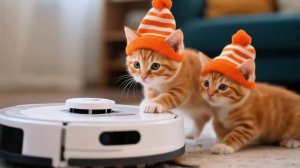 Котики и робот-пылесос