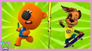 Ми-Ми-Мишки против Барбоскиных.Догонялки за Цыпой и Гонки на Скейте.Кто Быстрее