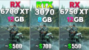 RX 6750 XT vs RTX 3070 vs RX 6700 XT - Test in 8 Games